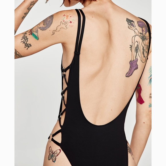 zara black swimsuit